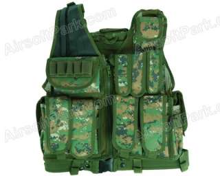   Molle Tactical Vest Mesh Design w/holster   Digi Woodland  