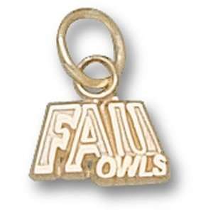   University FAU Owls 1/4 Pendant (Gold Plated)
