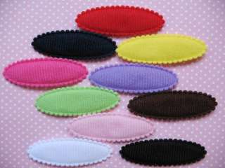 50 Felt Hair Clip Cover Sampler/custom made 10 Colors  