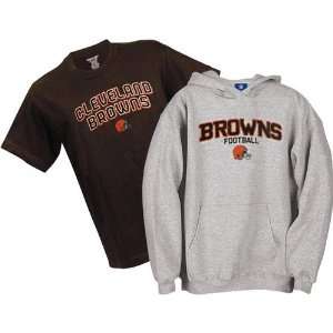 Cleveland Browns NFL Youth Belly Banded Hooded Sweatshirt and T Shirt 