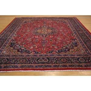  101 x 131 Red Persian Hand Knotted Kashmar Rug 