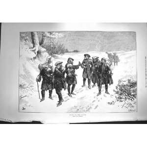  1871 Men Going To The Dance Christmas Snow Barnard