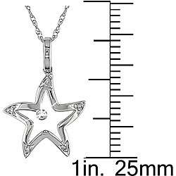 10k White Gold Diamond Accent Star Necklace  