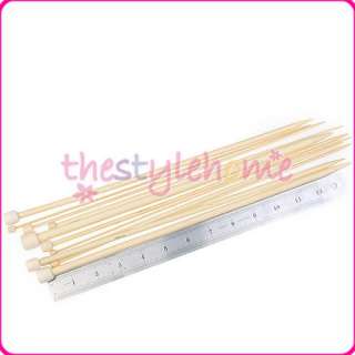 18 Sizes 14 Bamboo Single Pointed Knitting Needles  