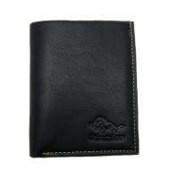Mens black leather bi fold wallet vertical designs 838  