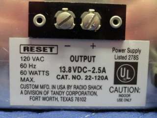 This listing is for a used Micronta 120 VAC to 12 VDC Regulated Power 