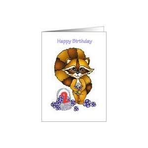    Little Raccoon 2 Years Old Birthday Card Card Toys & Games