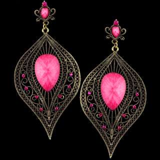 women fashion antique charm cupper crema rose pink rhinestone cz 