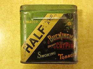   half buckingham bright cut plug smoking tobacco tin roll or pipe 1930