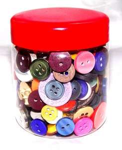 Jar of Bright mixed new Buttons OVER 200 Card Making  