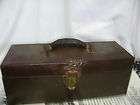 Vintage Kennedy Kits Metal Tool Box with Leather handle