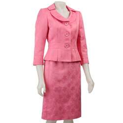 Tahari ASL Womens Pink Floral Skirt Suit  Overstock