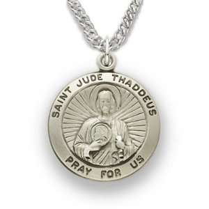   Round St. Jude, Patron of Hopless Causes Medal on 20 Chain Jewelry
