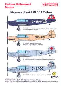 Techmod Decals 1/72 MESSERSCHMITT Bf 108 TAIFUN *MINT*  