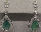14 YELLOW GOLD ROUND SHAPE COLOMBIAN EMERALDS EARRINGS.