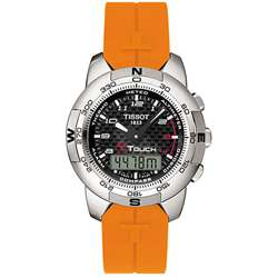Tissot Mens T Tactile T Touch Orange Strap Watch  