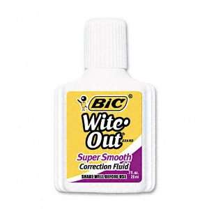  BIC : Wite Out Super Smooth Correction Fluid, 20 ml Bottle, White 
