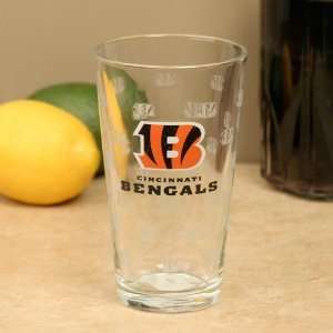  Cincinnati Bengals 16oz. Satin Etch Pint Glass Kitchen 