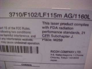 Ricoh Lanier LF 115M B/W Laser Fax Copier Printer  
