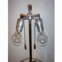 Mid Century Modern Octagonal Clear Acrylic Lamps  