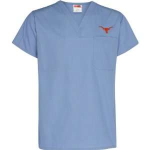  Texas Longhorns Blue Bevo Reversible Scrub Top: Sports 