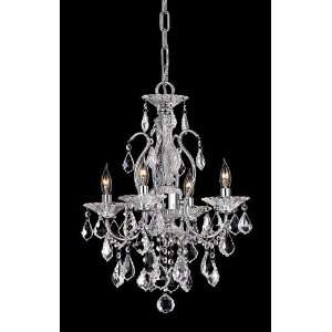   Lead Crystal Fire Ice Mini Chandelier 4Lt Chrome: Home & Kitchen