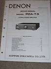Denon Service/Operat​ion Manual~POA 7.5 Power Amplifier