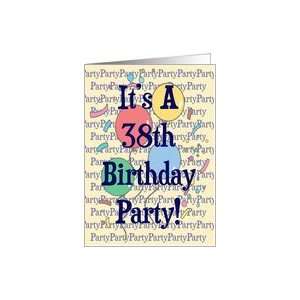  Balloons 38th Birthday Party Invitation Card: Toys & Games
