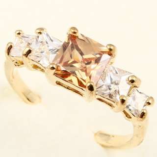 SQUARE CHAMPAGNE TOPAZ *A045* COCKTAIL RING  