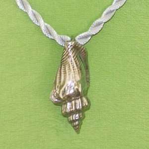  Pewter Conch Shell Pendant on Cord Jewelry