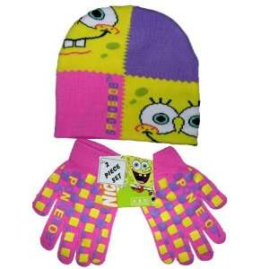  Adorable Spongebob Squarepants Hat and Gloves Set 