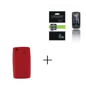 SAMSUNG CAPTIVATE I897 Red Clear Gel Soft Skin Case + Screen Protector