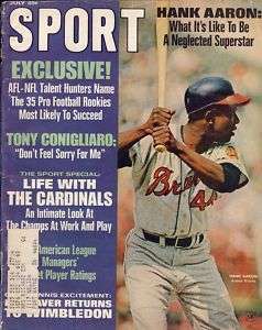 1968 Atlanta Braves Hank Aaron SPORT magazine  