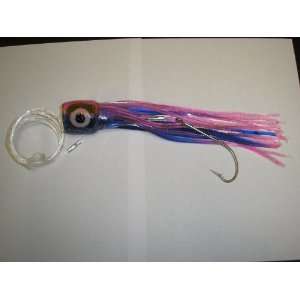  Saltwater Fishing Lure Soft Head Blue and Pink Rigged FREE 