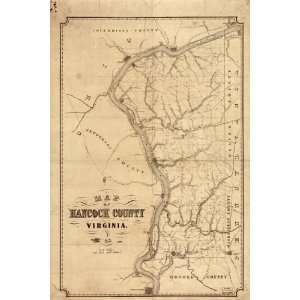  1852 map of Hancock County West Virginia: Home & Kitchen