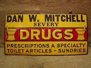 RARE Vintage Drug Store Sign  Antique Old Drugs Signs  