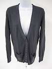 CLUB MONACO Gray Long Sleeve Button Up V Neck Cardigan Sweater Sz M