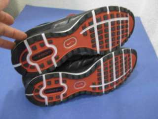 Mens Black Leather Red Gray Nike Zoom Tennis Shoes 11  