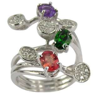  Multi Color Gemstone Diamond Cocktail Ring   5.5: DaCarli: Jewelry
