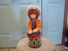 VINTAGE INDIAN MONKEY PLAYING DRUM TIN TOY BATTERY OPERATED BY ALPS 