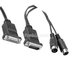  4ft MIDI Cable Din5 Male to DB15 Male to Female 