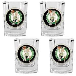  Boston Celtics NBA 4pc Square Shot Glass Set: Sports 