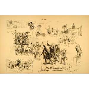 1885 Print Centerfold Glorious Fourth July Polo Tennis 