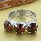 Red AB Crystal Faceted Bead Ring Adjustable US 7 10  