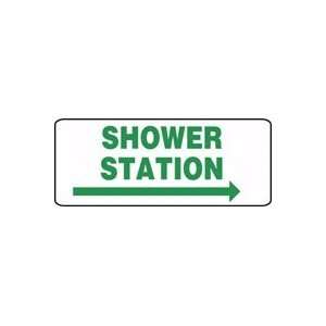  SHOWER STATION (ARROW RIGHT) 7 x 17 Dura Fiberglass Sign 