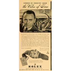  1949 Ad Rolex Oyster Tudor Watch Thomas J. Deegan Jr 
