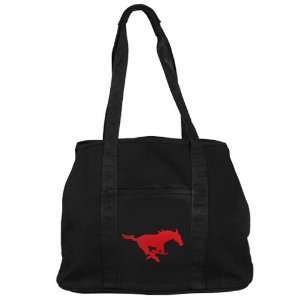  NCAA SMU Mustangs Ladies Black Domestic Tote Bag: Sports 