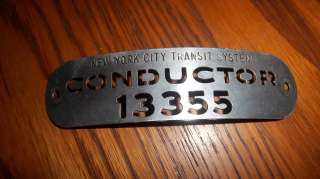   TRAIN CONDUCTOR HAT BADGE NEW YORK CITY TRANSIT NY COLLECTIBLE UNIQUE