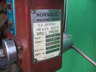 13 NORWALK FDP 1258 FLOOR DRILL PRESS 12 SPEED 5/8 1/2HP 115/230V 