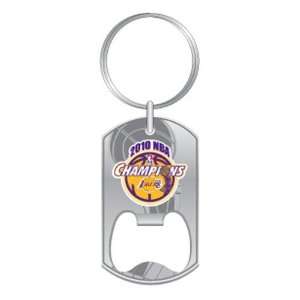 Los Angeles Lakers 2010 NBA Champions Dog Tag Bottle Opener Keychain 